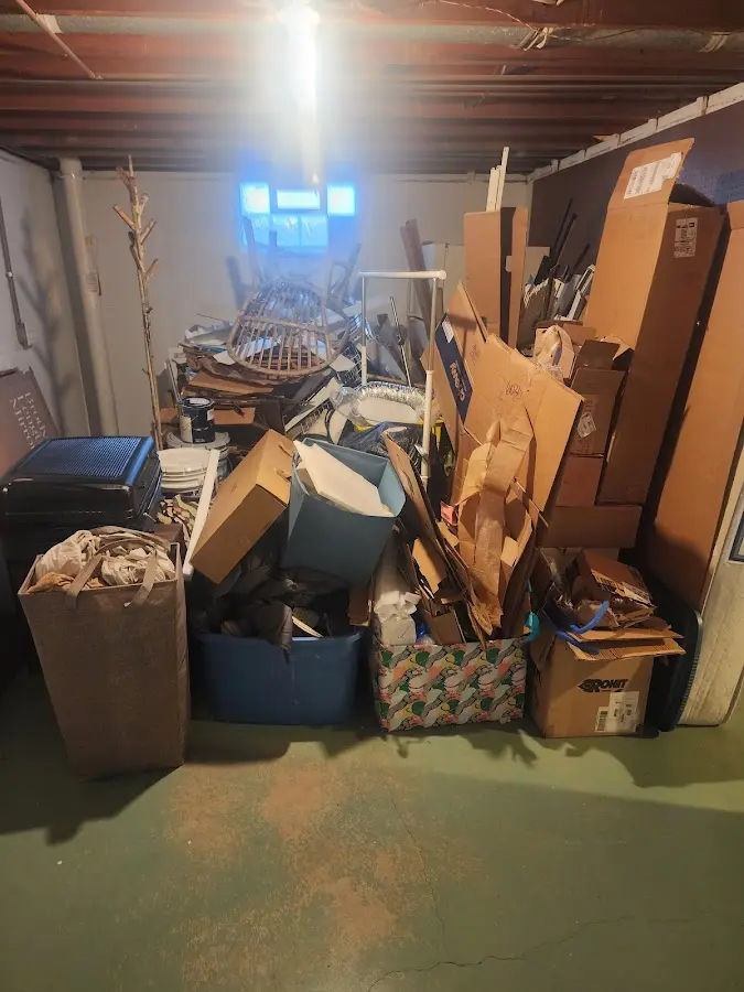 Roll-off dumpster container at job site for 2 Yard Dumpster Rental in O'Hara